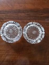 Vintage Kurşun kristal veya yüksek kaliteli pres camdan yapılmış kesme cam (cut glass) küllükler