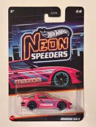 Mazda RX7 1/64 Ölçek 7 cm Lisanslı Hot Wheels Neon Speeders Series Diecast Araç