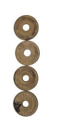 1948-1949-1950-1951 yılları delikli 1 kuruş lotu