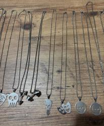 Çeşit çeşit mini çelik zincir kolyeler 13 Adet Toplu olarak satılık