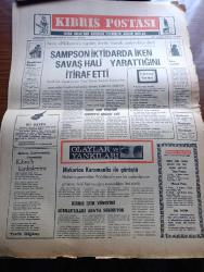 Ankara Gazetesi - Turkish Newspaper - 25 Ağustos 1976 - günün meselesi gerçek problem - mikrofonlu kameralı posta pulları fotoğraf - Ege ordu komutanlığı'na Orgeneral Kenan Evren atandı - Hora gemisi İzmir'e döndü - Lübnan fiilen ikiye bölündü - kadınlar nasıl güzelleşebilir fotoğraflar - Bebek belediye gazinosunda Hamiyet Yüceses Öztürk Serengil Feri Cansel Ayten Alpman - Gar Gazinosu'nda Zeki Müren Mine Mutlu Edip Akbayram Ajda Pekkan - Taşlık gazinosunda Gönül Yazar Ahmet Özhan Seyyal Taner Müjdat Gezen - İmam Hatip okulunu ne için bitirdik - James Bond kraliçenin emrinde filmi Kartal sinemasında - civciv çıkacak kuş çıkacak filmi Yıldırım sinemasında - park cinayeti filmi ark sinemasında TRT radyo programı - Burhan Doğançay'ın resim sergisi yazan Çetin Bilgin - sabahı bekleyen yürek şiiri A. Fazıl Göktuğ - yeşil ve Mavi şiiri yazan Ayla Oral - Kıbrıs'ın 8 günlük devlet başkanı Nikos Sampson iktidarda iken savaş hali yarattığını itiraf etti - Makarios Karamanlis ile görüştü