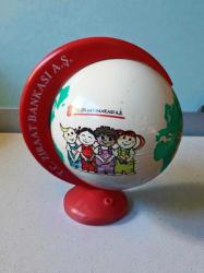 vintage Türk Kızılayı-Ziraat Bankası dünya kumbara & 16 cm