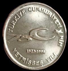 Cumhuriyetin 75 yılı 1999 100 Bin Lira Çil Koruma Kapsülde