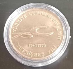 Cumhuriyetin 75 yılı 1999 100 Bin Lira Çil Koruma Kapsülde