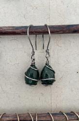 El İşçiliği Gümüş Yeşim Taşı  Küpe