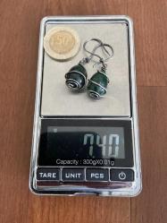 El İşçiliği Gümüş Yeşim Taşı  Küpe