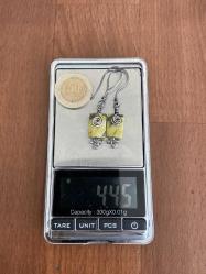 El İşçiliği Gümüş Sarı Serpantin (Serpentine) Küpe