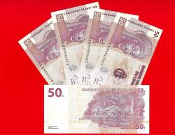 5 Adet CONGO 50 FRANCS 2013 UNC  ÇİL