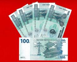 5 Adet CONGO 100 FRANCS 2013 UNC ÇİL