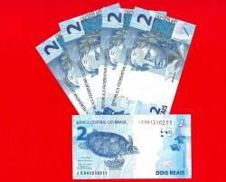 5 Adet BRAZIL 2 Reais 2010 p252f, UNC  ÇİL