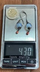 El İşçiliği Gümüş Beyaz Akik Küpe