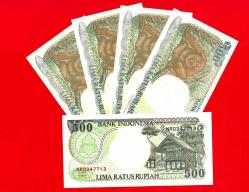 5 Adet INDONESIA, 500 Rupiah 1992 p128g UNC ÇİL