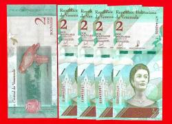 5 Adet VENEZUELA 2 BOLIVAR 2018 UNC ÇİL