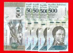 5 Adet VENEZUELA 500 BOLIVARES 2017 UNC ÇİL