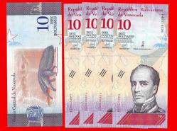 5 Adet VENEZUELA 10 BOLİVAR 2018 UNC ÇİL