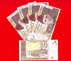 5 Adet PAKISTAN 20 RUPEES 2006 UNC ÇİL