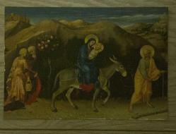 HEDİYE KARTPOSTALI - 15 x 10 cm EBADINDA - MERYEM ANA VE HZ. İSA'NIN EŞEK ÜZERİNDE SEYEHATİNİ TASVİR EDEN KARTPOSTAL