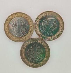 1 tl hatıra paralar lotu Çanakkale Köprüsü Ayasofya cami Gazilik