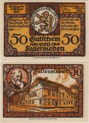*** ALMANYA 50 PFENNİG 1920 NOTGELD-FALLERSLEBEN KASABASI. ÇİL.