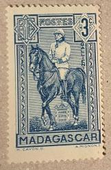 1936.FRANSA SÖMÜRGE.MADAGASKAR TEK PUL. DAMGASIZ YIKANMIŞ