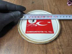 Cumhuriyet'in 75. Yılı Seramik Tabak - Eti Seramik Tabak - Atatürk Temalı Tabak