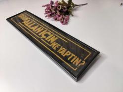 Bugün Allah İçin Ne Yaptın - Eskilerden Cam - Çerçeve Duvar Panosu - Besmele - Dua