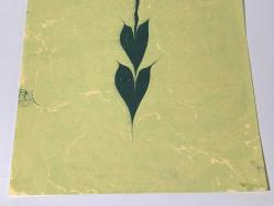 Ebru Sanatı - El İşi Ebru - Karanfil Çiçek Desenli - Duvar Dekoru - Sanatçı: Muhammed Aydın - 2013 Tarihli - 49 cm x 34 cm -