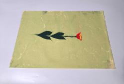 Ebru Sanatı - El İşi Ebru - Karanfil Çiçek Desenli - Duvar Dekoru - Sanatçı: Muhammed Aydın - 2013 Tarihli - 49 cm x 34 cm -