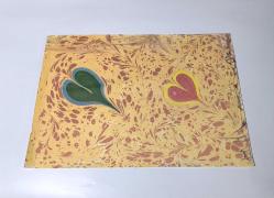 Ebru Sanatı - El İşi Ebru - KALP Desenli - Duvar Dekoru - Sanatçı: Muhammed Aydın - 2013 Tarihli - 50 cm x 35 cm -