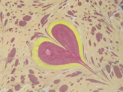 Ebru Sanatı - El İşi Ebru - KALP Desenli - Duvar Dekoru - Sanatçı: Muhammed Aydın - 2013 Tarihli - 50 cm x 35 cm -