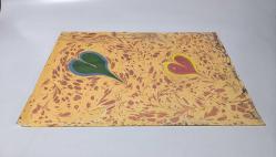 Ebru Sanatı - El İşi Ebru - KALP Desenli - Duvar Dekoru - Sanatçı: Muhammed Aydın - 2013 Tarihli - 50 cm x 35 cm -