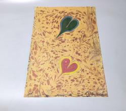 Ebru Sanatı - El İşi Ebru - KALP Desenli - Duvar Dekoru - Sanatçı: Muhammed Aydın - 2013 Tarihli - 50 cm x 35 cm -