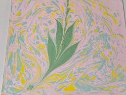 Ebru Sanatı - El İşi Ebru - Karanfil Çiçek Desenli - Duvar Dekoru - Sanatçı: Muhammed Aydın - 2013 Tarihli - 50 cm x 35 cm -