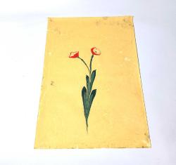 Ebru Sanatı - El İşi Ebru - Karanfil Çiçek Desenli - Duvar Dekoru - Sanatçı: Muhammed Aydın - 2013 Tarihli - 49 cm x 34 cm - Süper