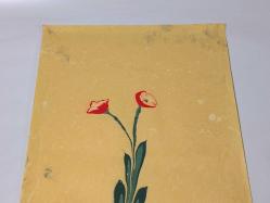 Ebru Sanatı - El İşi Ebru - Karanfil Çiçek Desenli - Duvar Dekoru - Sanatçı: Muhammed Aydın - 2013 Tarihli - 49 cm x 34 cm - Süper