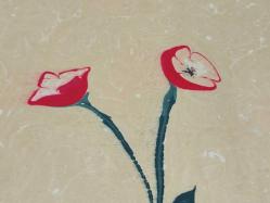 Ebru Sanatı - El İşi Ebru - Karanfil Çiçek Desenli - Duvar Dekoru - Sanatçı: Muhammed Aydın - 2013 Tarihli - 49 cm x 34 cm - Süper