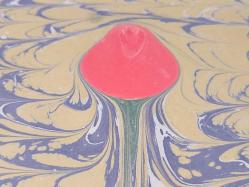 Ebru Sanatı - El İşi Ebru - Karanfil Çiçek Desenli - Duvar Dekoru - Sanatçı: Muhammed Aydın - 2013 Tarihli - 49 cm x 34 cm - Ebruu