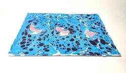 Ebru Sanatı - El İşi Ebru - Desenli - Duvar Dekoru - Sanatçı: Muhammed Aydın - 2013 Tarihli - MAVİ Renkli