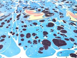 Ebru Sanatı - El İşi Ebru - Desenli - Duvar Dekoru - Sanatçı: Muhammed Aydın - 2013 Tarihli - MAVİ Renkli