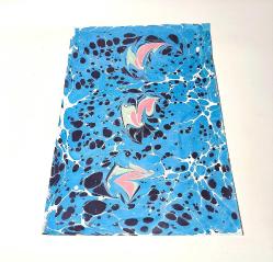 Ebru Sanatı - El İşi Ebru - Desenli - Duvar Dekoru - Sanatçı: Muhammed Aydın - 2013 Tarihli - MAVİ Renkli