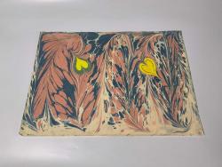 Ebru Sanatı - El İşi Ebru - KALP Desenli - Duvar Dekoru - Sanatçı: Muhammed Aydın - 2013 Tarihli - 49 cm x 35 cm -