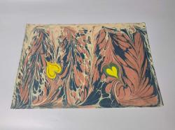 Ebru Sanatı - El İşi Ebru - KALP Desenli - Duvar Dekoru - Sanatçı: Muhammed Aydın - 2013 Tarihli - 49 cm x 35 cm -