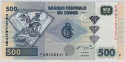 Kongo 2002 Yılı 500 Frank ÇİL