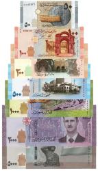Suriye 2009-2021 Yılı 50-100-200-500-1000-2000-5000 Pound Tam Set Çil