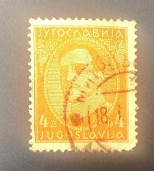 Yugoslavya Pulu - Yugoslavia Stamp -Postadan Geçmiş Pul Filateli -DAMGALI -  Kral Alexander Temalı Pul, 4 PARA - YABANCI PULLAR -NOSTALJİK DOĞUM GÜNÜ HEDİYESİ