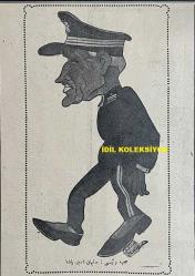 Osmanlıca Akbaba Mizah Dergisi-Gazetesi, Orijinal Dönem Basım, (Ottoman Magazine-Newspaper) - 17 Ağustos 1925 - Rumi: 17 Ağustos 1341 - Sayı: 282 - Karikatürist Ramiz Gökçe'nin Çalışması: Mevsim Yemişlerinden 