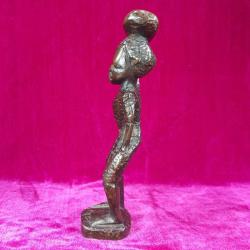 VINTAGE EL OYMA ABANOZ AHŞAP AFRİKALI YERLİ ERKEK FİGÜR BİBLO 2