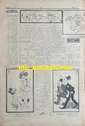 Osmanlıca Akbaba Mizah Dergisi-Gazetesi, Orijinal Dönem Basım, (Ottoman Magazine-Newspaper) - 8 Haziran 1925 - Rumi: 8 Haziran 1341 - Sayı: 262 - Karikatürist Ramiz Gökçe'nin Çalışması: Gazetelerden: Avrupa'da Kadınlardan İtfaiye Takımları Teşkil Edildi. 
