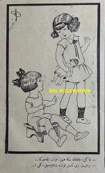 Osmanlıca Akbaba Mizah Dergisi-Gazetesi, Orijinal Dönem Basım, (Ottoman Magazine-Newspaper) - 8 Haziran 1925 - Rumi: 8 Haziran 1341 - Sayı: 262 - Karikatürist Ramiz Gökçe'nin Çalışması: Gazetelerden: Avrupa'da Kadınlardan İtfaiye Takımları Teşkil Edildi. 