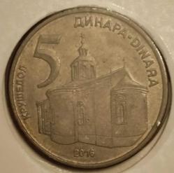 SIRBİSTAN 5 DİNAR 2016